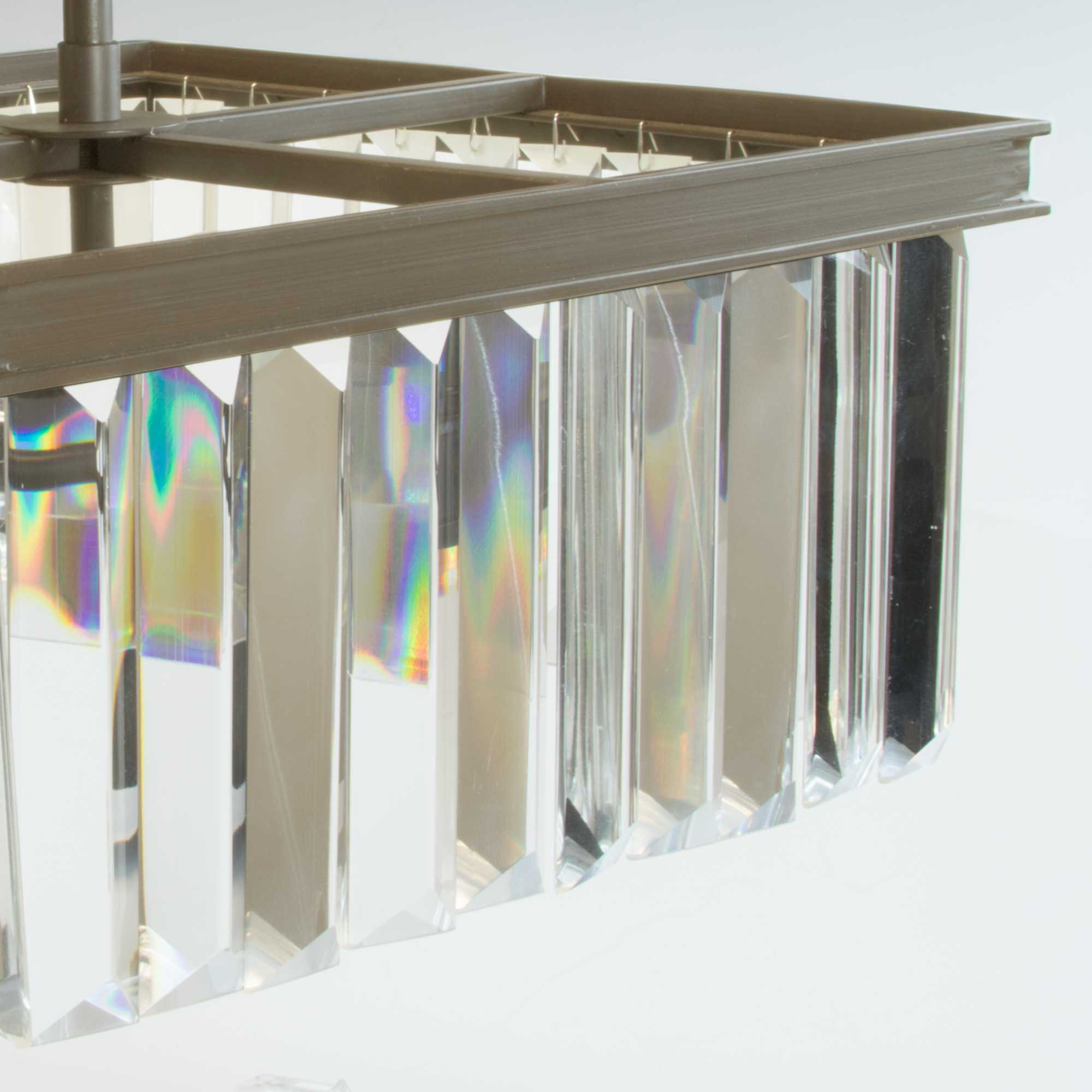 4 Light Glass Dimmable Pendant, Silver Ridge