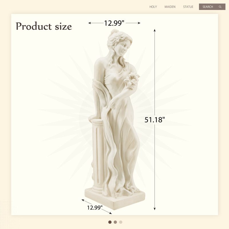 Statue religieuse en oxyde de magnésium Adalberta résistant aux intempéries, H 51 po x l 13 po x P 13 po