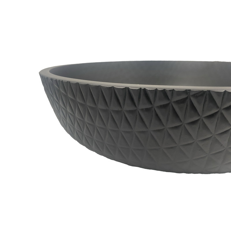 CastelloUSA Timeless 16.54" Matte Black Tempered Glass Circular Vessel Bathroom Sink