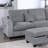 Contemporary Style 3Pc Sectional Set Right Arm Chaise Left Arm Sofa W/ Usb Port Storage Ottoman Throw Pillow Wooden Legs Fog Finish Primary Living Room-1214704441