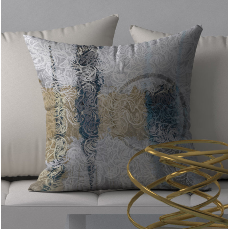 Abstract Throw Pillow, 20" H x 20" W