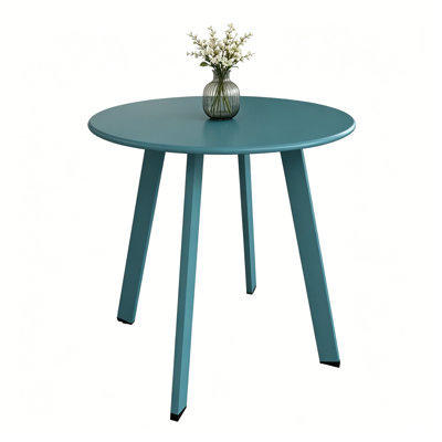 Modern Round Side Table, Small Accent End Table With 4 Angled Legs, Compact Coffee Table For Living Room, Bedroom, Balcony, Patio, Green