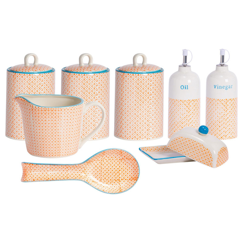 Hand-Printed Kitchen Essentials -orange