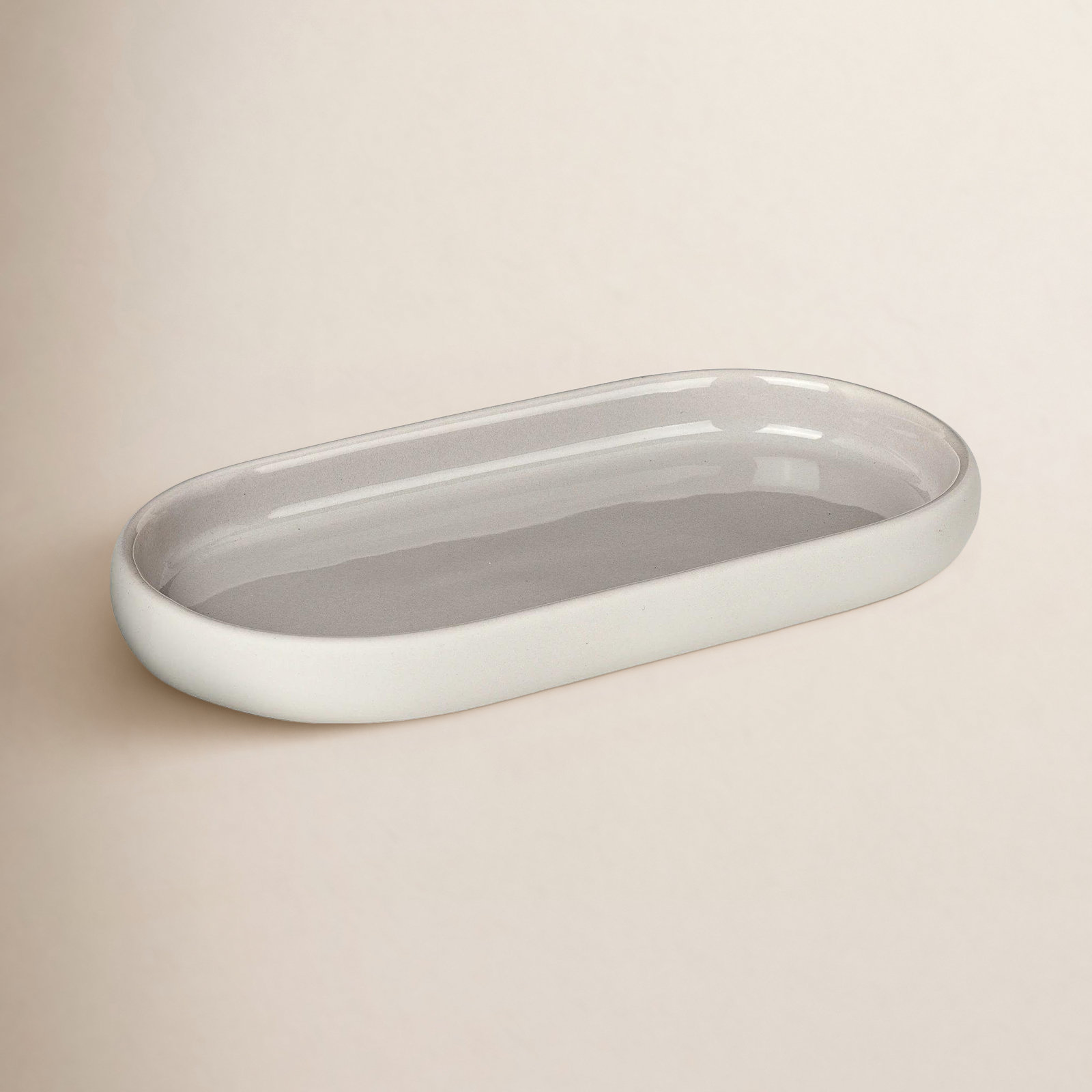 Sono Bathroom Accessory Tray, Moonbeam Cream