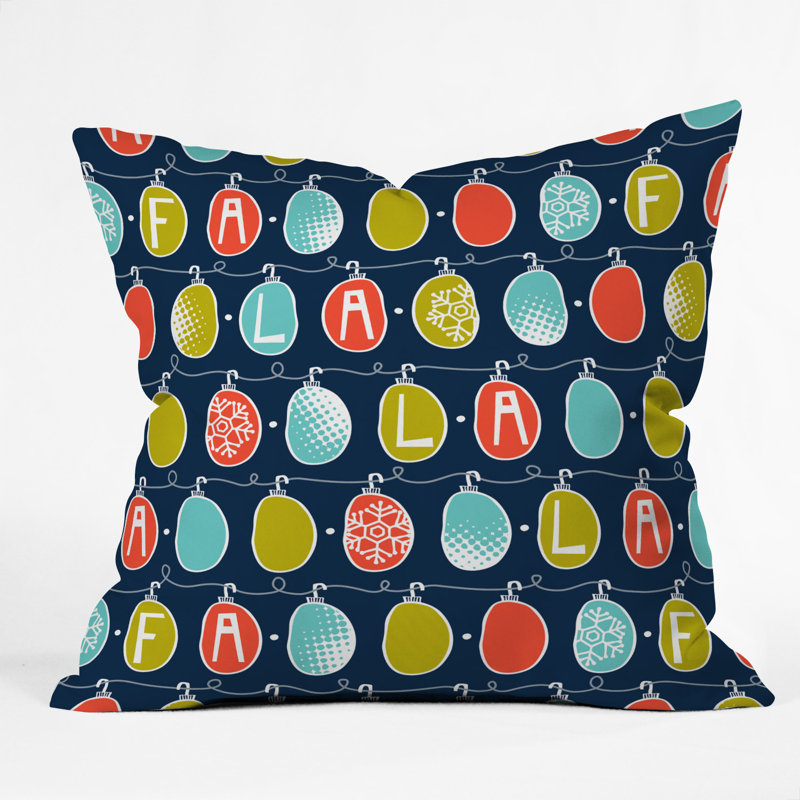 Coussin décoratif intérieur / extérieur Fa La La La La, 18 po x 18 po