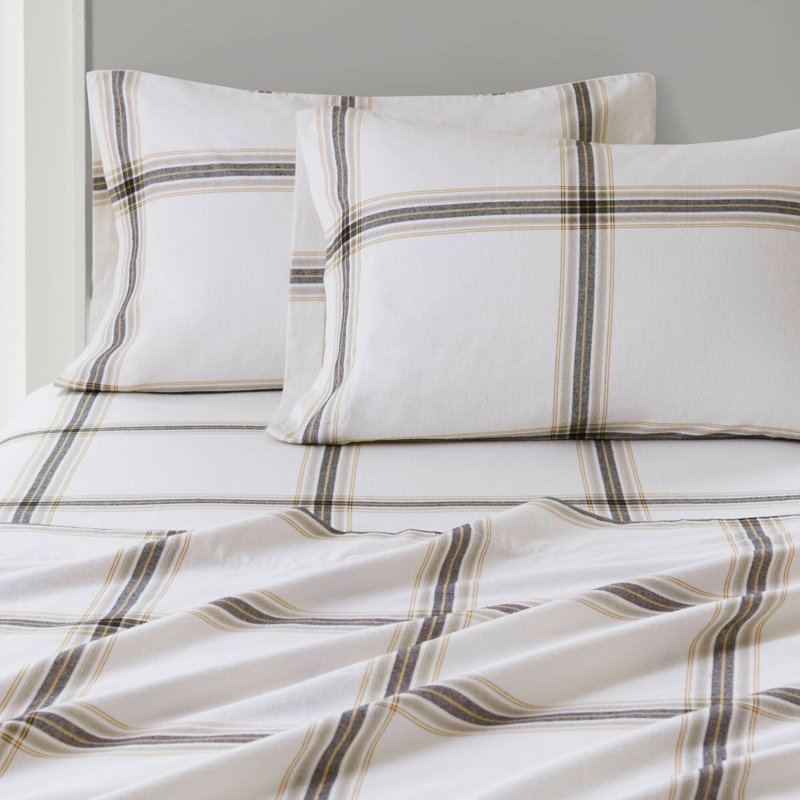 3 PCS Sheet Set Plaid, Twin Sheet Set