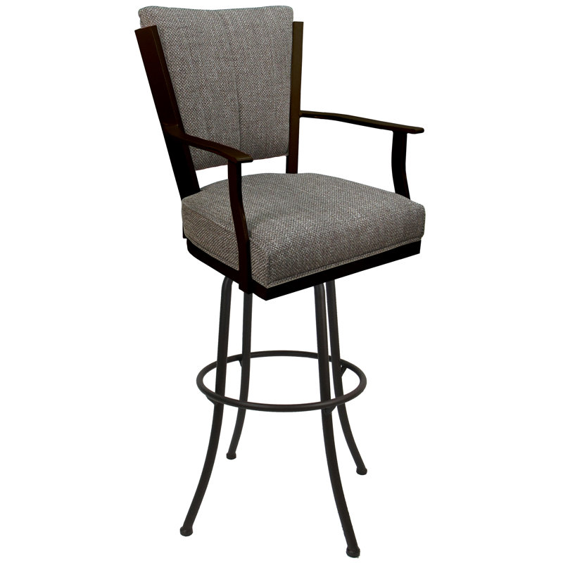 Très grand tabouret pivotant en métal Varges, Plumley cacao, Brun