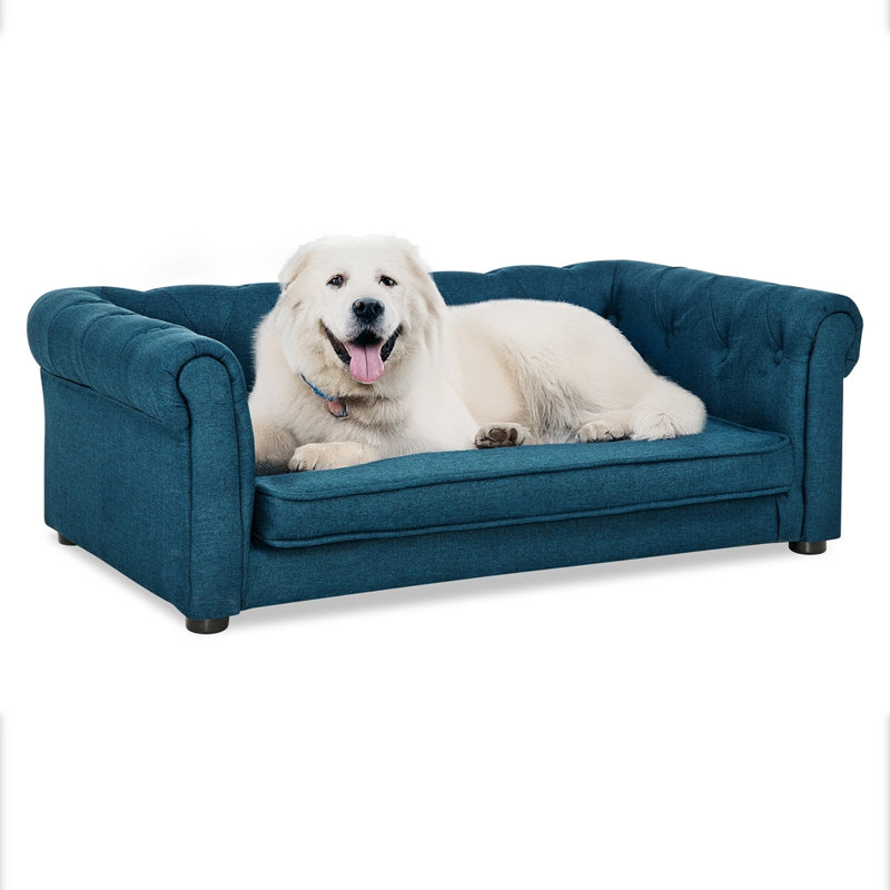 Elegant Rectangular Pet Bed, Blue
