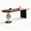 Bureau rectangulaire en bois massif noyer-130470231