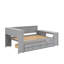 Lit de jour double avec tablettes de rangement, tiroirs, lit gigogne, station de charge, lumière DEL, bureau et armoire-712941182