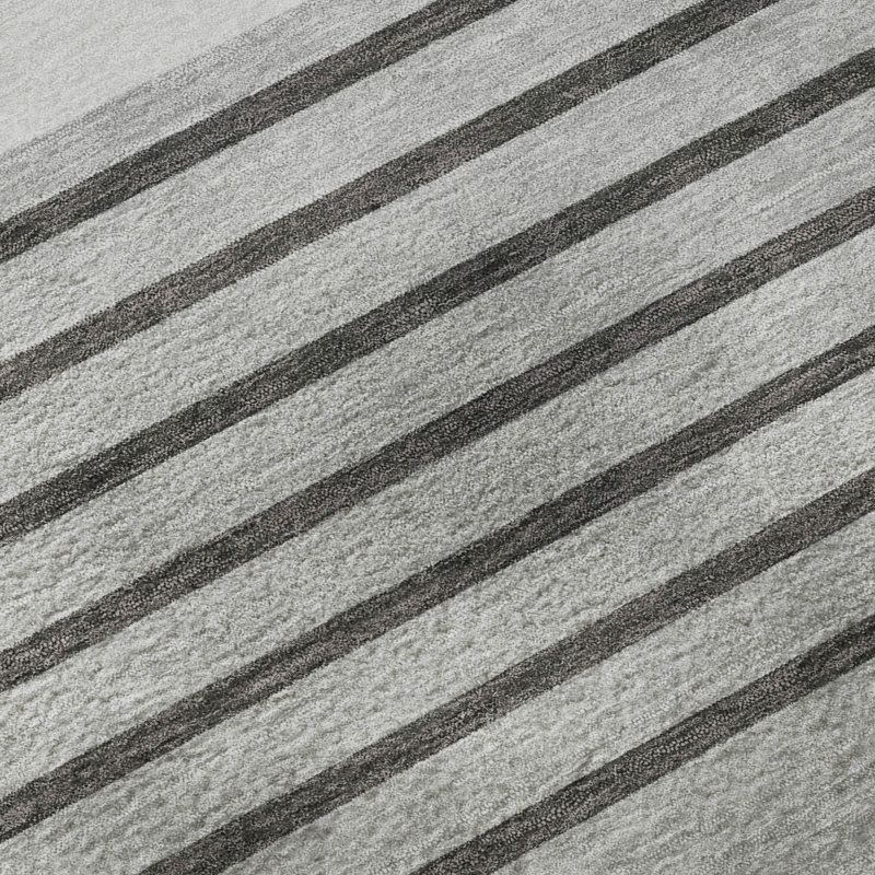 Premium Machine Washable Lyndhurst AMF995 Stripes Rug, Rectangle 2'6" x 3'10"