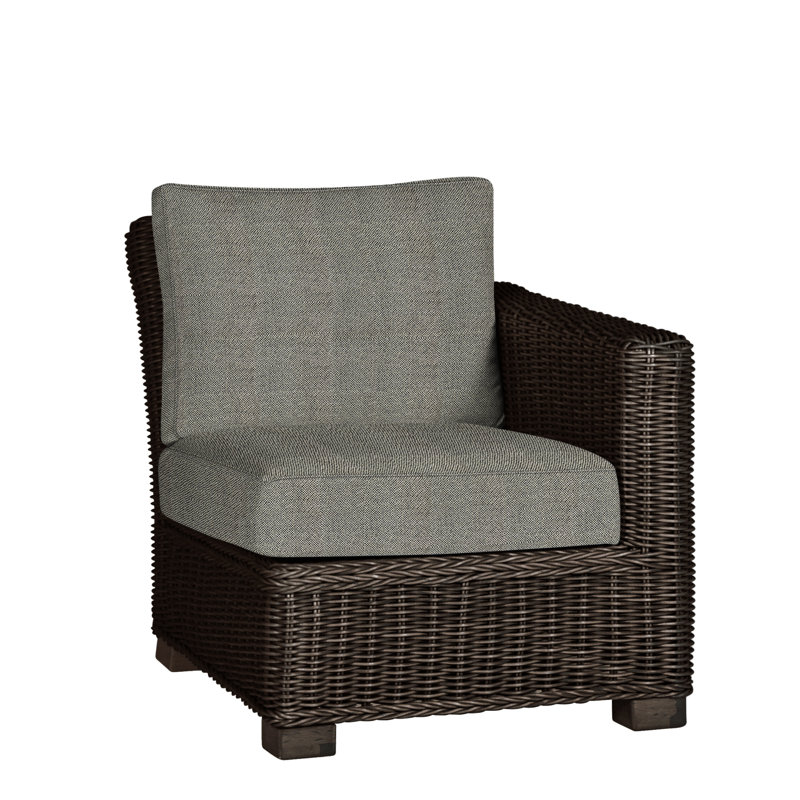 Canapé modulaire rustique tissé à droite - noyer noir, Welt, Noir noyer, Intermix écorce