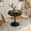 Table basse octogonale moderne 31,50 "avec plateau en marbre noir imprimé, base en métal, pour la salle à manger, la cuisine, le salon