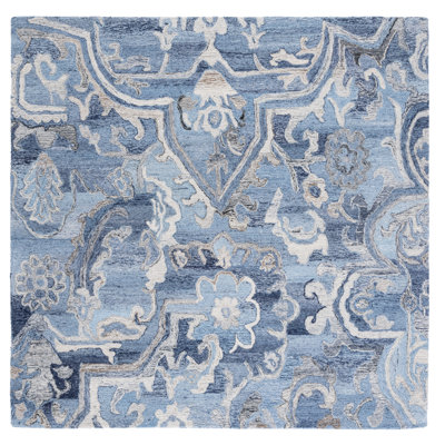 Tapis bleu / gris touffeté à la main Castillon