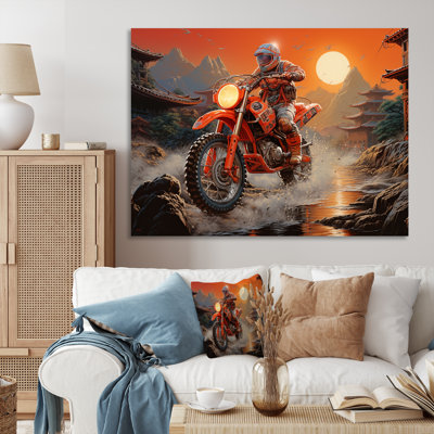" Red Dirt Bike Riding In Japanese Mountains "