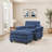 Upholstered Extra Wide Accent Chair With  Rectangle Ottoman-2104095708