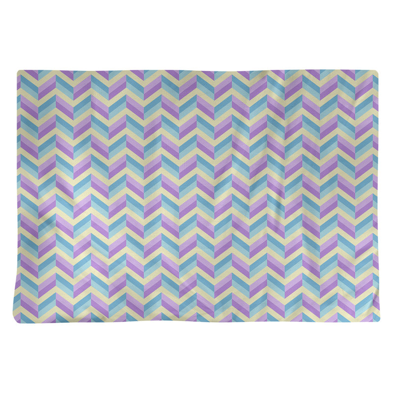 Napperon en coton 18 po chevrons, Bleu / Mauve