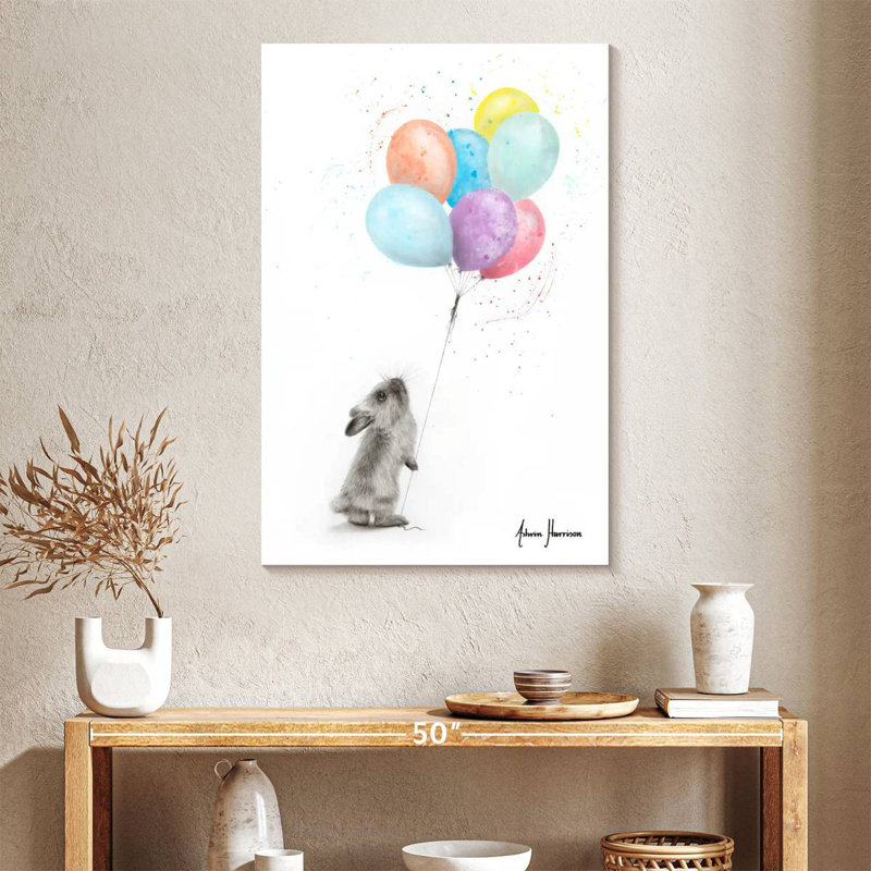 Brampt le lapin et les ballons, H 39 po x l 26 po