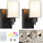 Battery Operated Wall Sconce Set Of Two, Modern Wireless Wall Light With Double Clear Glass Shade, Dimmable RGB Remote Control For Living Room, Bedroom, Hallway, Stairs