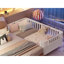 Lit plateforme simple en bois pour enfants, lit simple en bois à profil bas avec rails pour filles et garçons