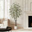 Realistic Floor Plant Set, Artificial Eucalyptus Tree with White Planter and Lights, Great for Small Spaces, Home Office & Living Room