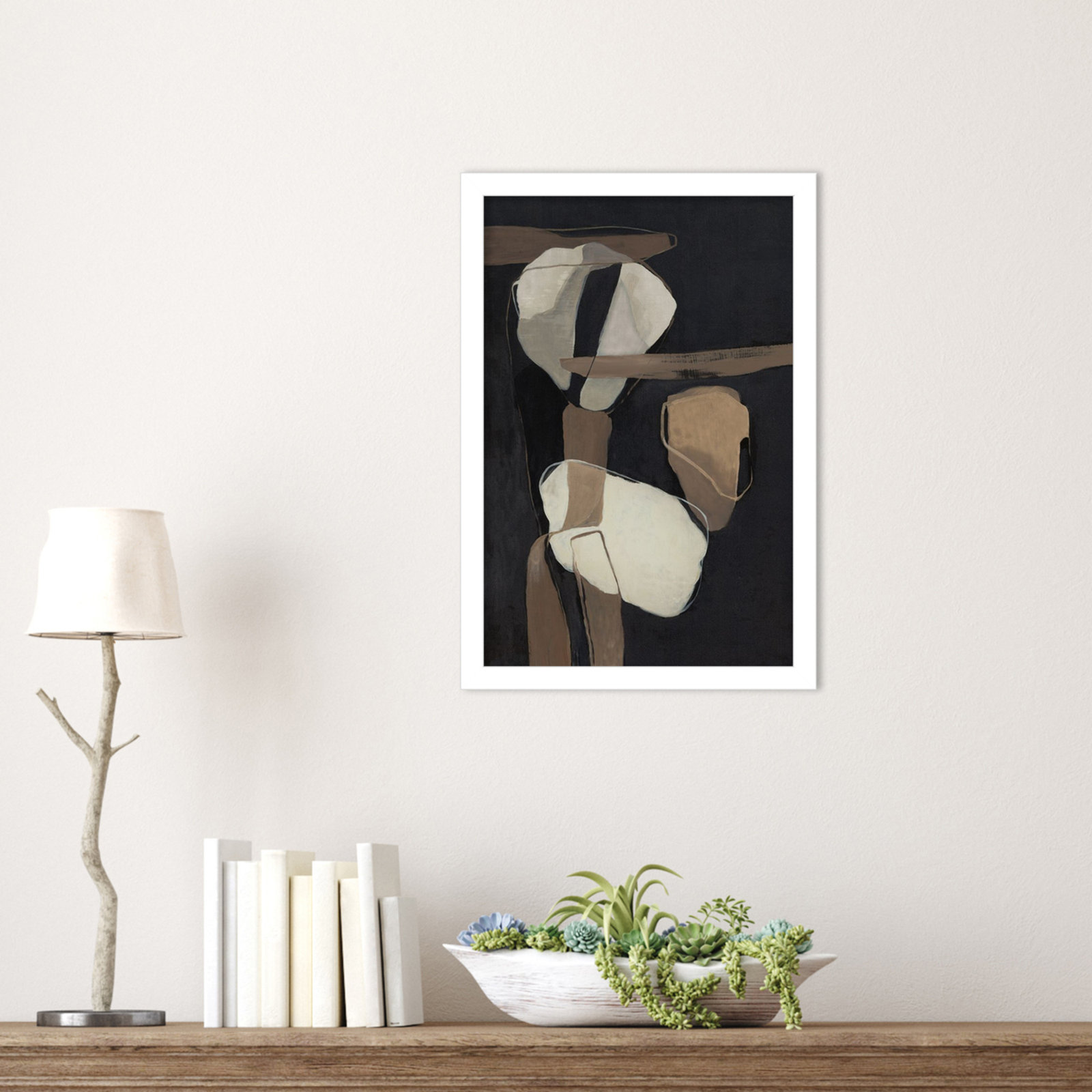 All Attached Print by Jacob q, White, 17" H x 12" W