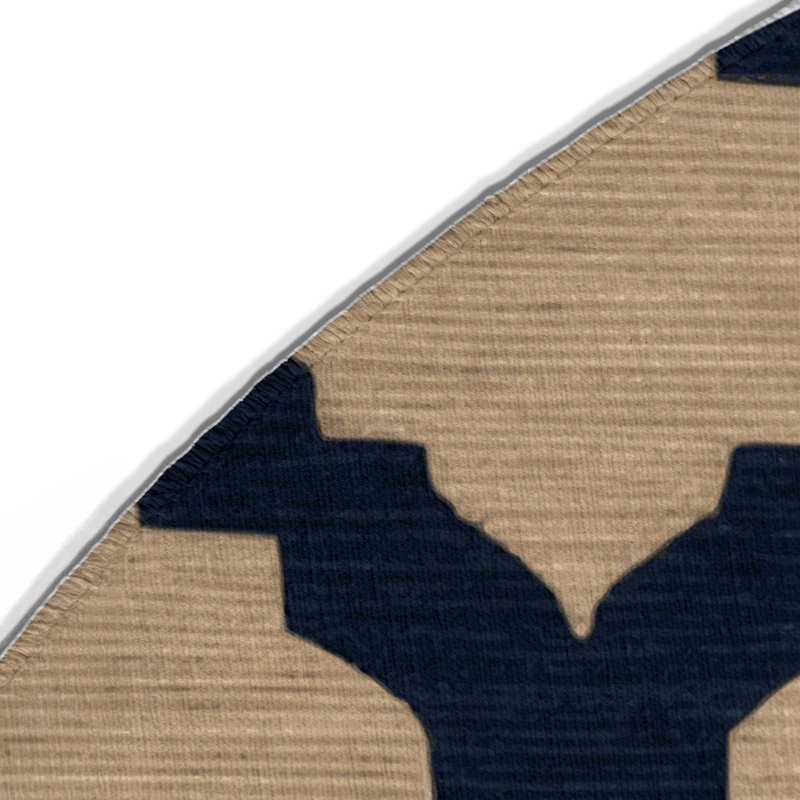 Trellis Brown Indoor and Outdoor Area Rug, Round 5'