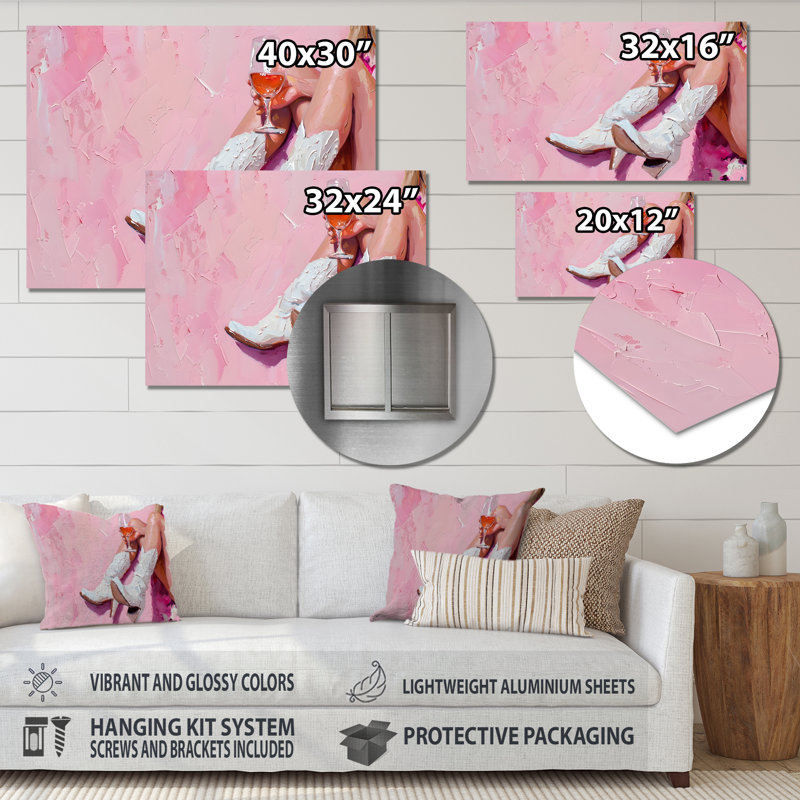 Braylen - Cowgirls Wall Art Living Room, Métal métal, H 12 po x l 20 po x P 1 po
