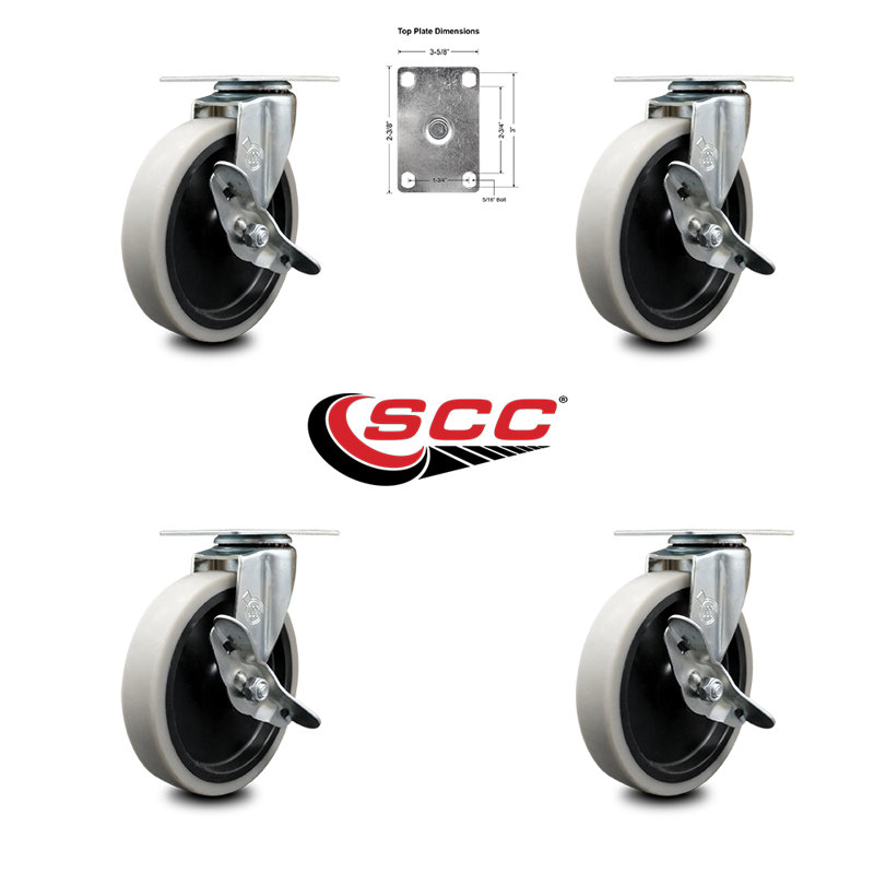 Thermoplastic Wheel Top Plate Caster with Brake