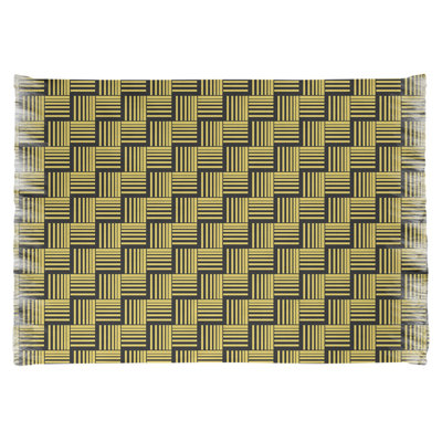 Tapis à rayures jaune/noir basketweave
