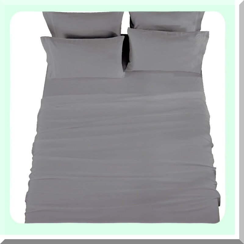 Luxury Gray Microfiber 6-Piece Sheet Set