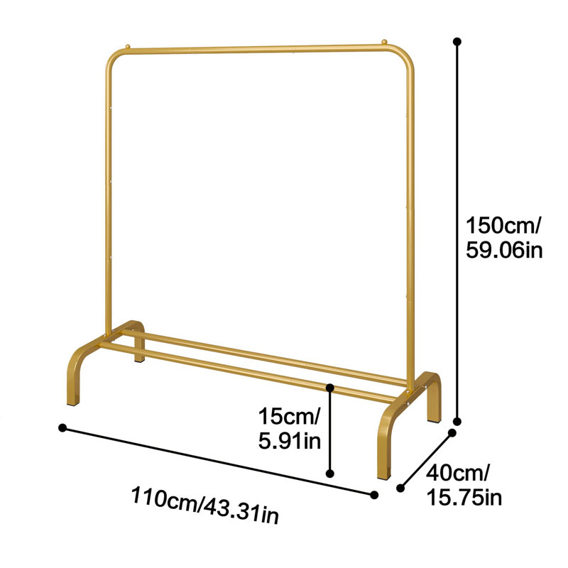 Aalim 110cm Clothing Rack, Gold