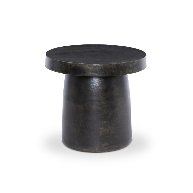 Paz Outdoor End Table, Distressed Bronze