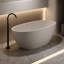 Baignoire autoportante 71 po, surface solide beige, excellente isolation, surface polie à la main, trempage non perméable, usure,