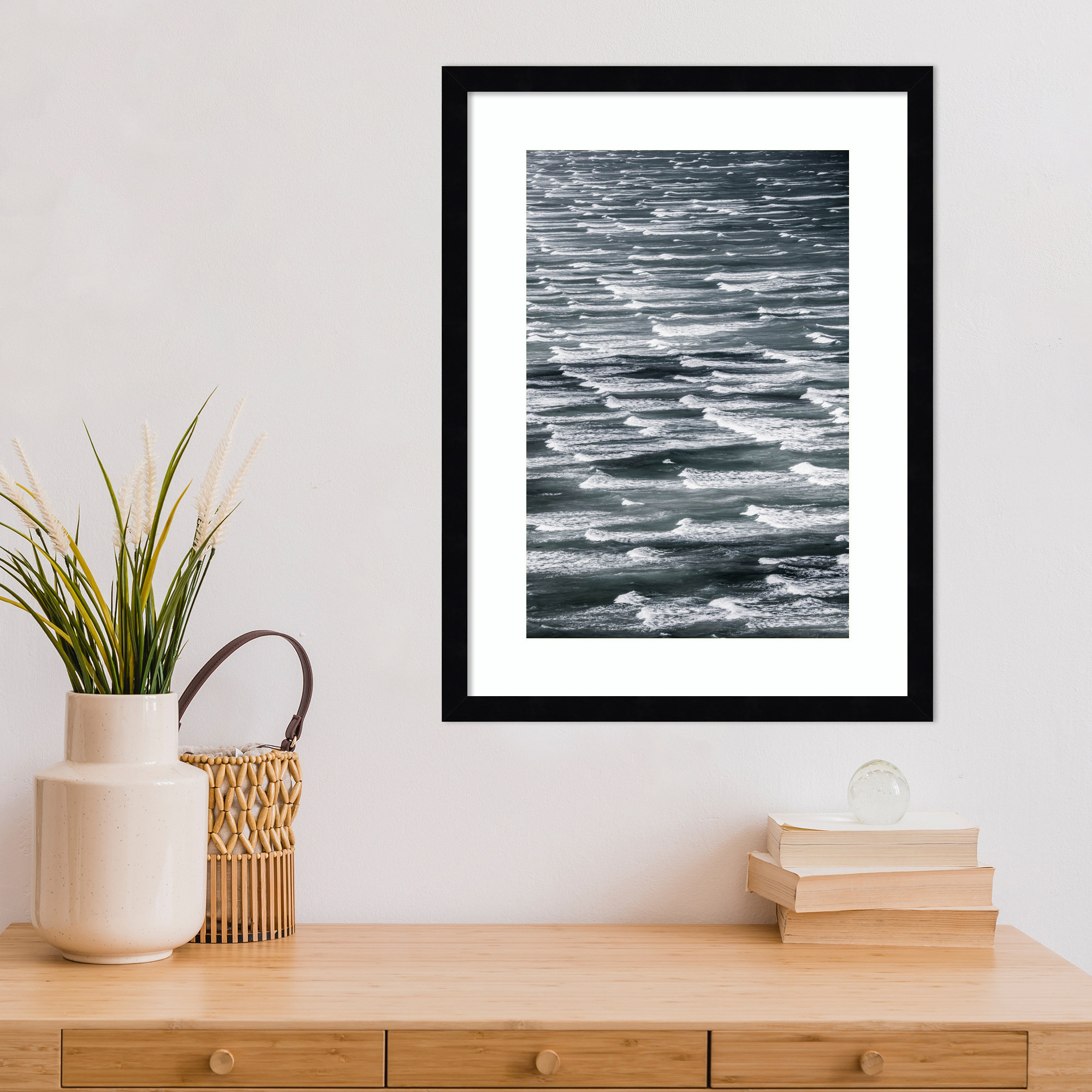 Infinite Waves 02 by Shot by Clint Wood Framed Wall Art Print, Black Framed, 21" H x 16" W