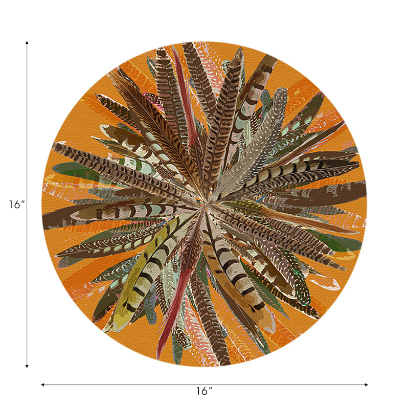 Napperon Pheasant Feathers, Noyer cendré