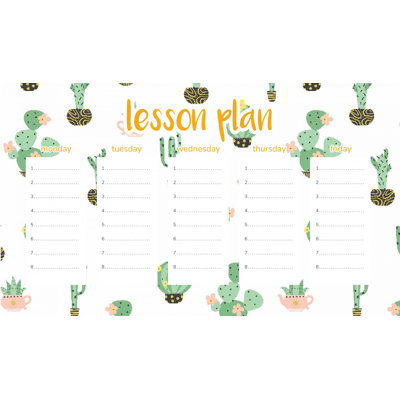 Magnetic Lesson Plan Mini Cactuses