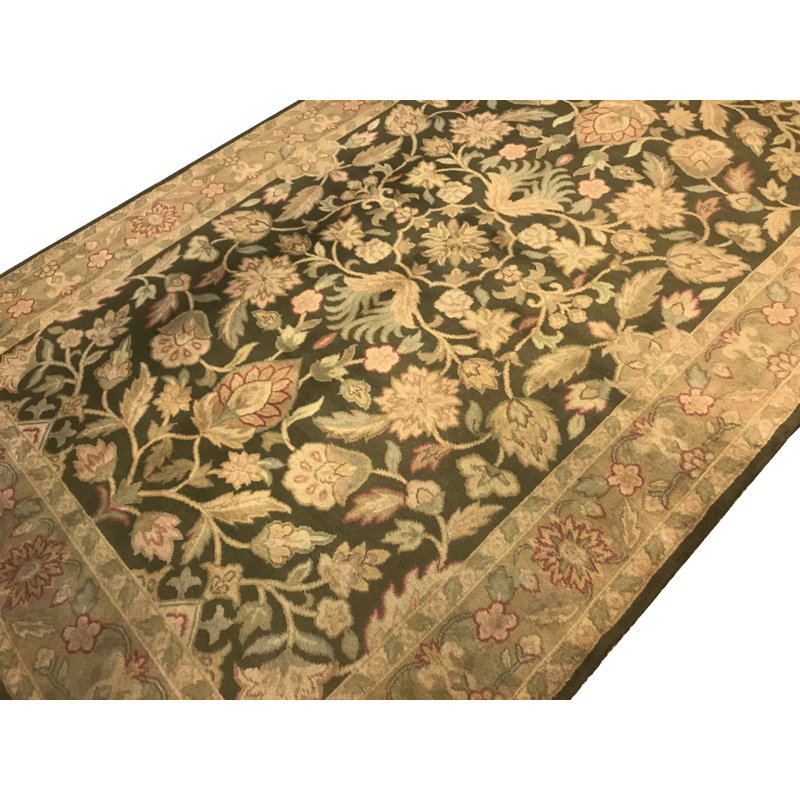 Tapis vert noué à la main de haute qualité