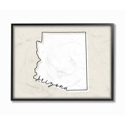 «Arizona Home State Map Neutral Design», impression sur toile