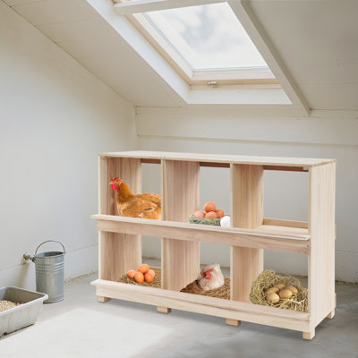 6 Compartment Wooden Nesting Boxes For Chickens