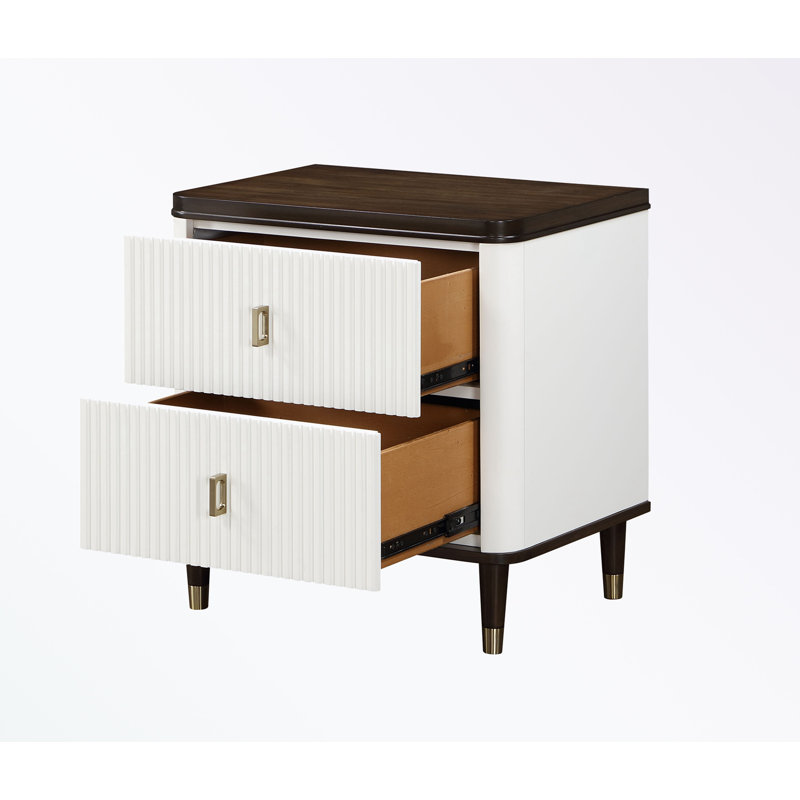 Table de chevet avec deux tiroirs et port USB
