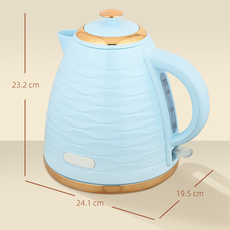 HOMCOM 1.7L Electric Tea Kettle, Blue
