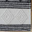 Tapis d'intérieur rectangulaire contemporain tissé à la main en laine et coton noir et blanc