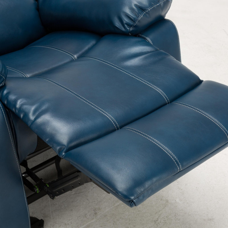 Navy Blue Leather Gel Recliner