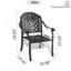 Chaise de patio en fonte d'aluminium 2 pièces avec structure noire et coussins rouges-2127854446-2127854441