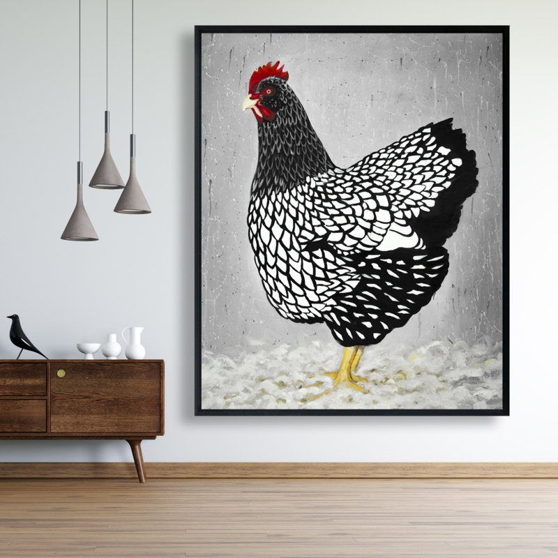 «Black and White Wyandotte Hen» sur toile