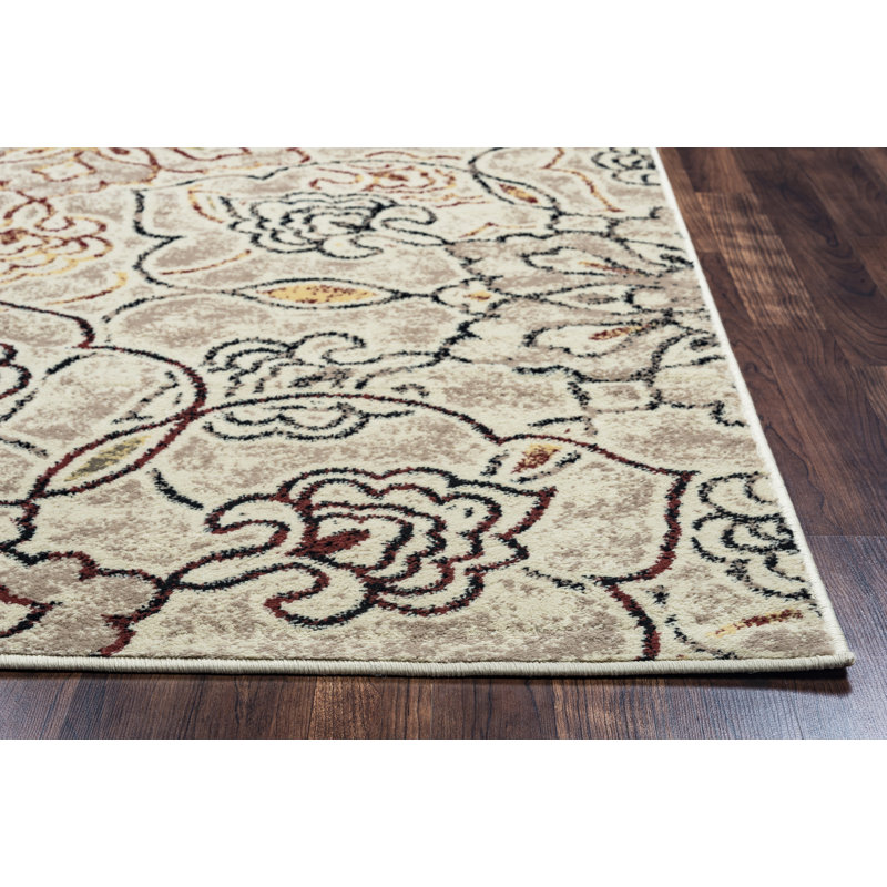 Tapis floral Culver, Rectangle 9 pi 3 po x 12 pi 6 po