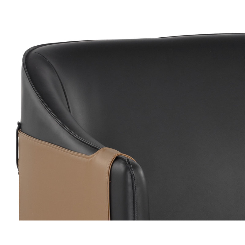 Carter Club Chair, Black Faux Leather