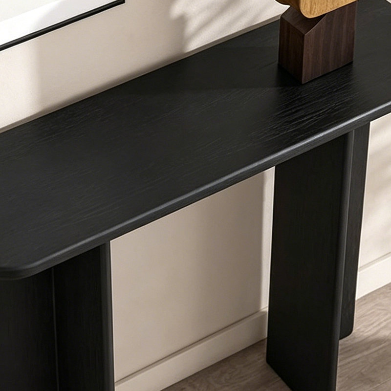 Console de style japonais simple et moderne, H 29,5 po x l 39,4 po x P 13,8 po, Noir, Black, Noir