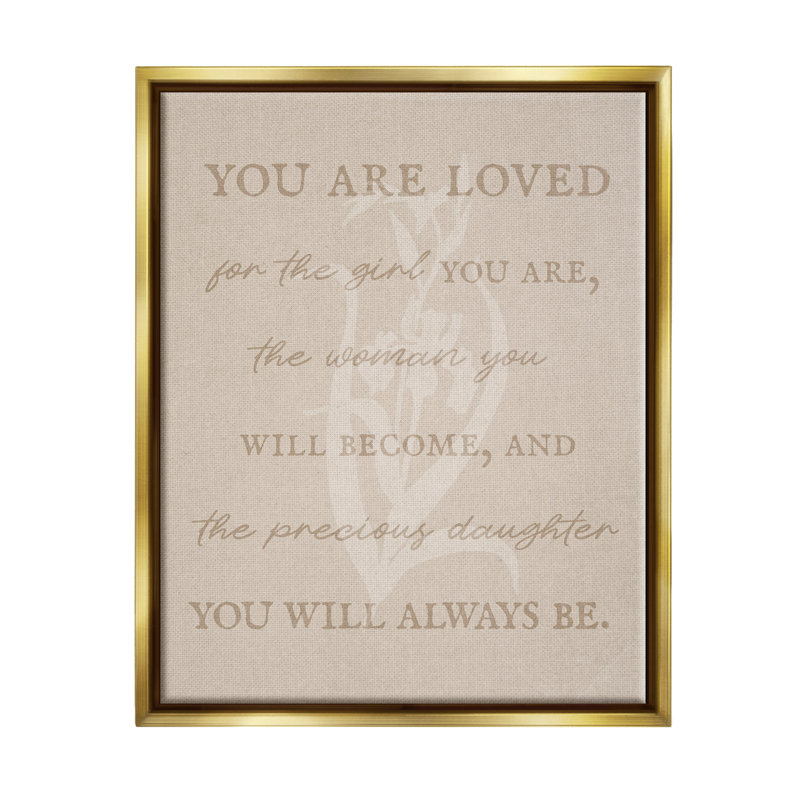 Impression sur toile Precious Daughter Family encadrée par Lil 'Rue, H 21 po x l 17 po x P 1,7 po